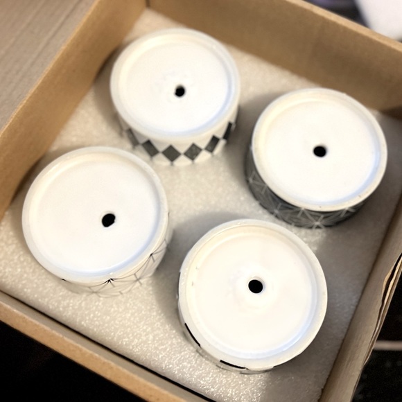 3 Inch Geometric Succulent Planter Pots with Drainage and Bamboo Tray - Picture 6 of 11